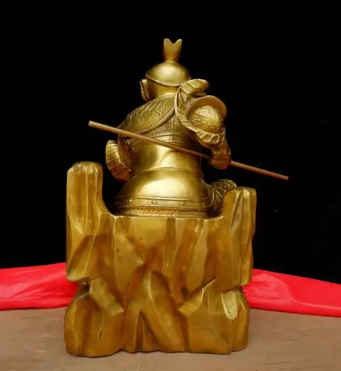 Китайский буддистский храм латунь медь Обезьяна Король солнце Wukong Марс Бог Будда