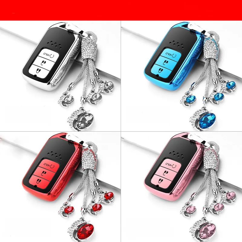 Мягкий ТПУ чехол для ПК Автомобильный ключ чехол для HONDA avancier URV CRV умный удаленный БЕСКЛЮЧЕВОЙ 3 без кнопки логотип автомобильные аксессуары