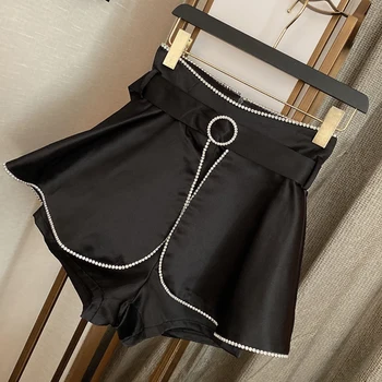 

HIGH STREET Stylish 2020 Designer Shorts Women's Strass Beaded Ruffle Casual Shorts
