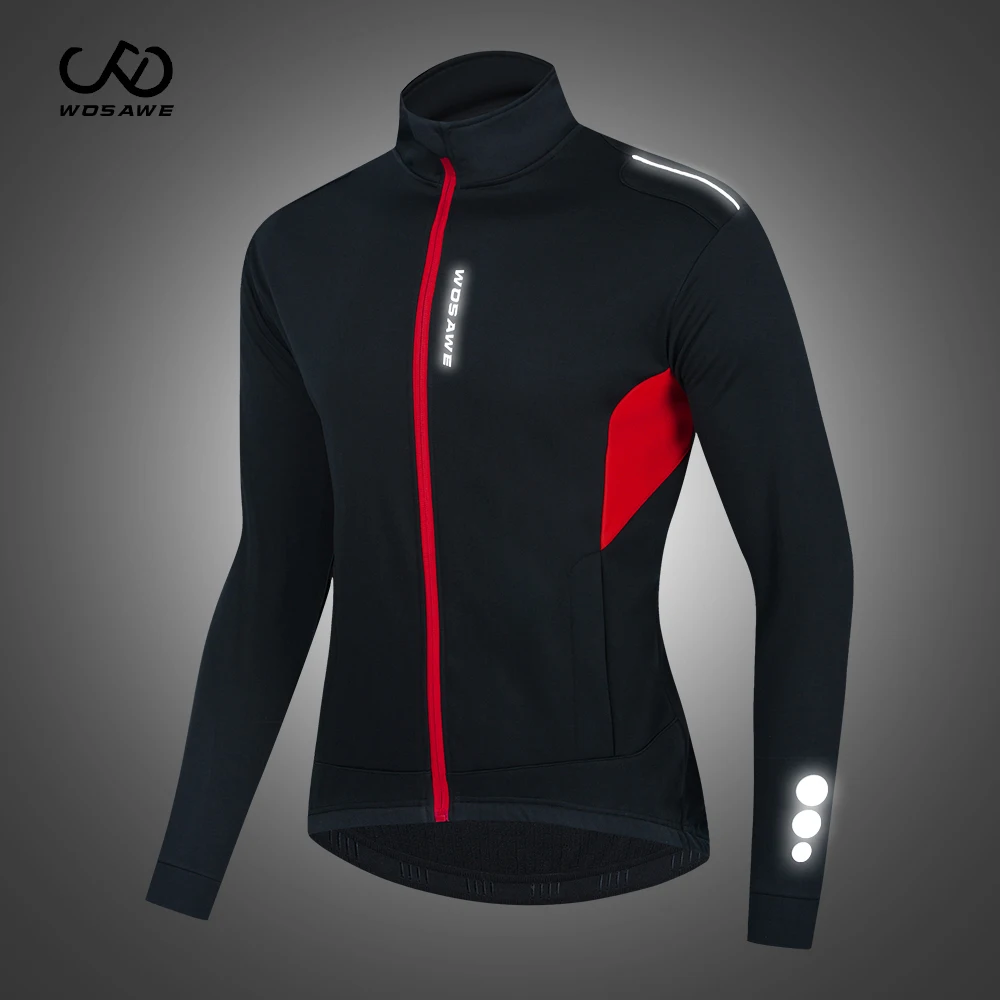 

WOSAWE Winter Men's Thermal Warm Cycling Jacket Windproof Mountain Bike Riding Jacket Windbreaker Skiing Mountaineering Clothing