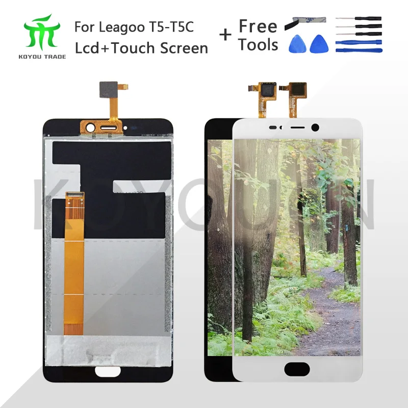 

Black/White For LEAGOO T5 T5C LCD Display And Touch Screen 5.5"Assembly Phone Accessories For LEAGOO T5 Repair Part +Tools