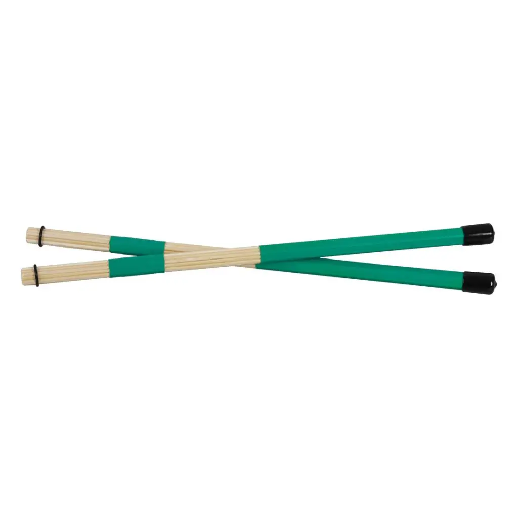 1 Pair Music Band Drum Sticks Bamboo Wood Drum Stick Mallet w/ Rubber Handle
