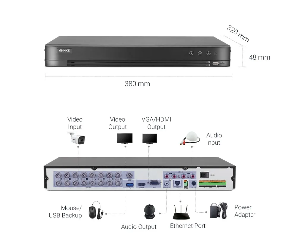 ANNKE 4K Ultra HD Video Security System 16CH 8MP H.265+ DVR With 8PCS 8MP Outdoor Weatherproof Surveillance Cameras CCTV Kit ANNKE 4K Ultra HD Video Security System 16CH 8MP H.265+ DVR With 8PCS 8MP Outdoor Weatherproof Surveillance Cameras CCTV Kit