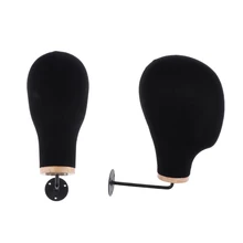 2шт черный 21 дюймов настенный манекен головной парик шляпа делая очки дисплей модельный манекен с винтами набор