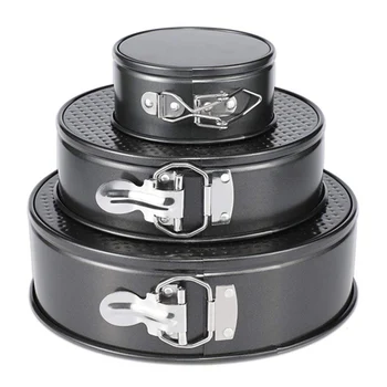 

3 Pcs 4/7/9 Inch Non-stick Round Cake Pan Set Leakproof Bakeware Cheesecake Baking Removable Bottom PI669