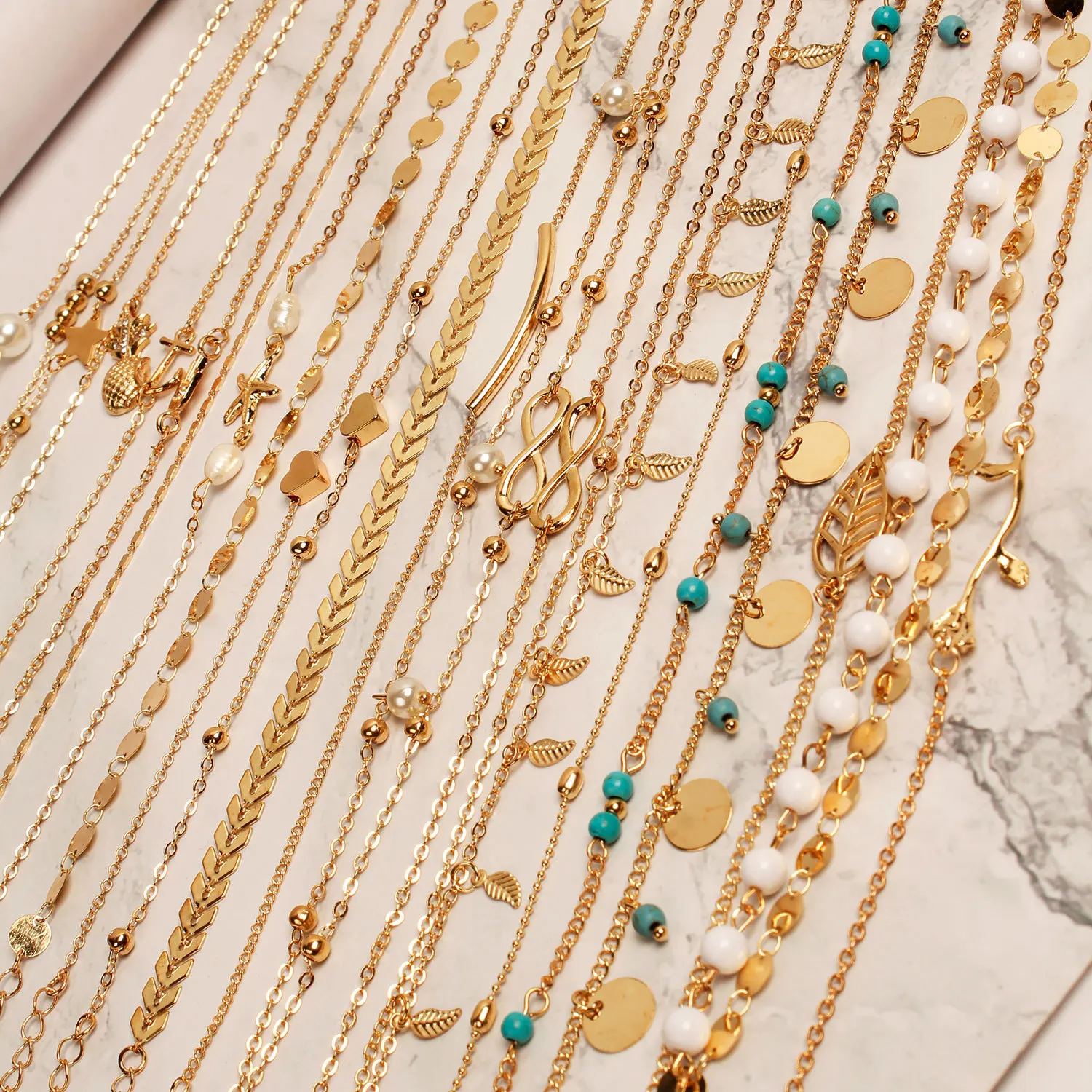 20 шт./компл. Love Rose Beads пляжная цепочка для ног ножные браслеты женские богемные модные регулируемые браслеты ручной работы для женщин