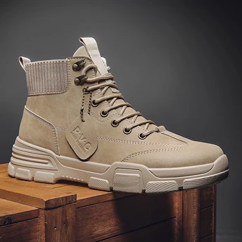 

2020 Winter Ankle Boots Men Casual Shoes Lace-Up Autumn Leather Work Ankle Boots Safety Martens Boots Botas Militares Bottines