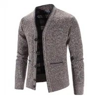 Nowe swetry płaszcze męskie zimowe grubsze sweter dziergany swetry Slim Fit męskie dzianiny ciepłe swetry, kurtki męskie dzianinowa odzież 4