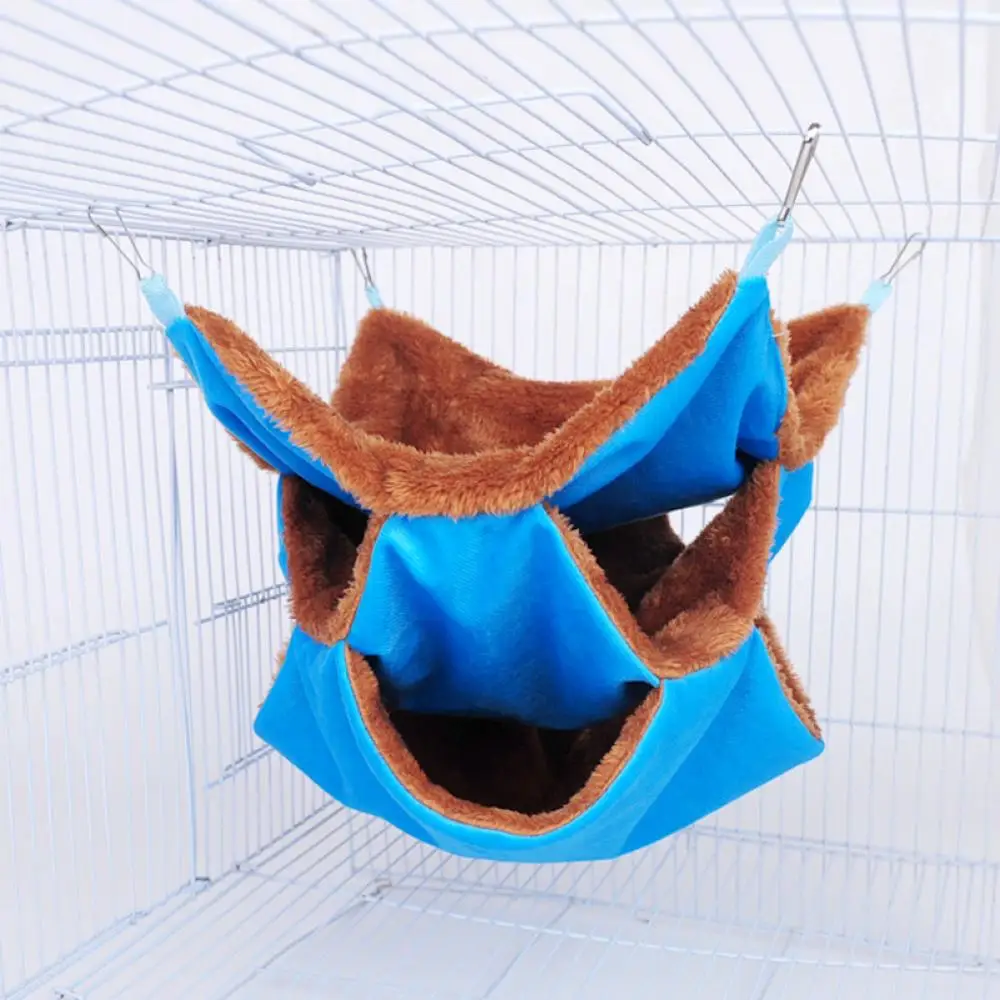 New 3 Layer Thick Plush Warm Bed Rat Hammock Hanging Nest Hamster Sleeping Bag House For petits animaux pet accessories