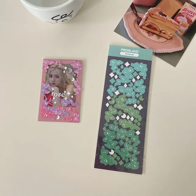 1Pc Gradient Ribbon Star Decoration Laser Stickers Scrapbooking Hand Account Kawaii Stationery Korean Sticker School Suppliesr 1Pc Laser stickers E