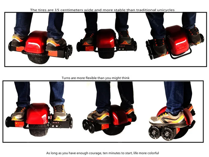 Daibot Electric Unicycle One Wheel Self Balancing Scooters 10 Inch 500W 60V Adults Electric Monowheel Scooter With Assist Wheel (17)