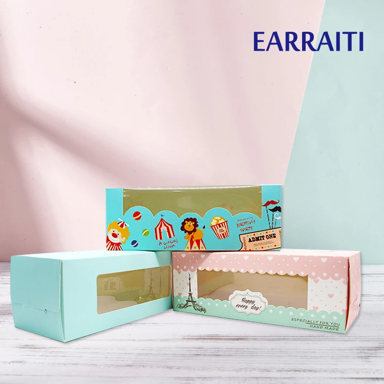 

40PCS Paper Box Wedding Roll Cake Kraft Paper Boxes Food Cupcake Candy Cookies Kids Birthday Party Favors Circus Gift Packaging