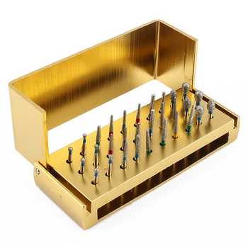 

30pc Dental Diamond Burs Drill Disinfection + Block Shipping Tool High Whitening Free Teeth Holder Speed Handpieces WX0100 B4Y4