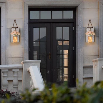 

A Pair Of White Wall-mounted Candle Holders Upgrade Remote Control Function Waterproof DIY Household Wall Decoration Wall Lamp