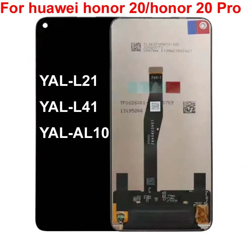 Тестовый черный 6,26 ''для huawei honor 20 honor 20 honor 20S YAL-L21 ЖК-дисплей кодирующий преобразователь сенсорного экрана в сборе запчасти