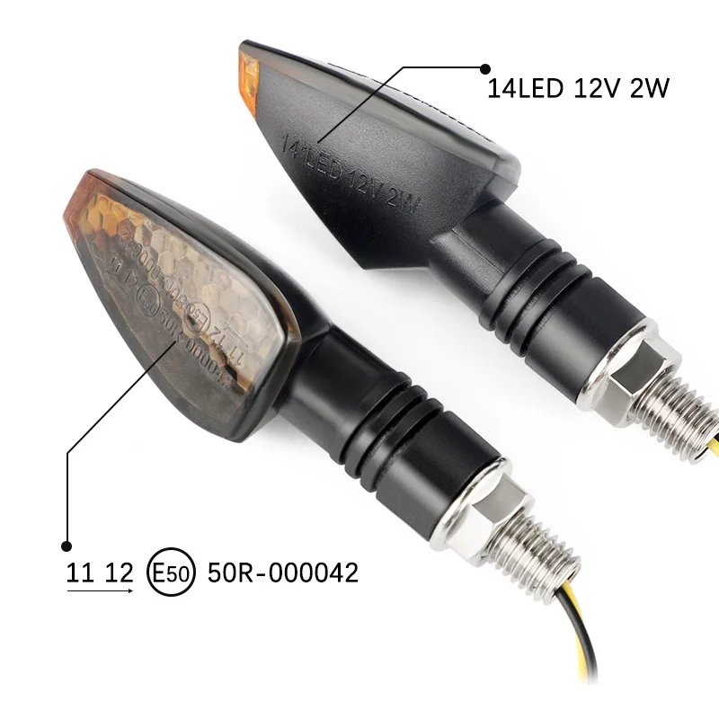 

Approved E50 Mark Motorcycle Turn Signals Turn Signal Light 14LED Turn Signal Indicator Amber Light Blinker 12V/24V M10 E-mark