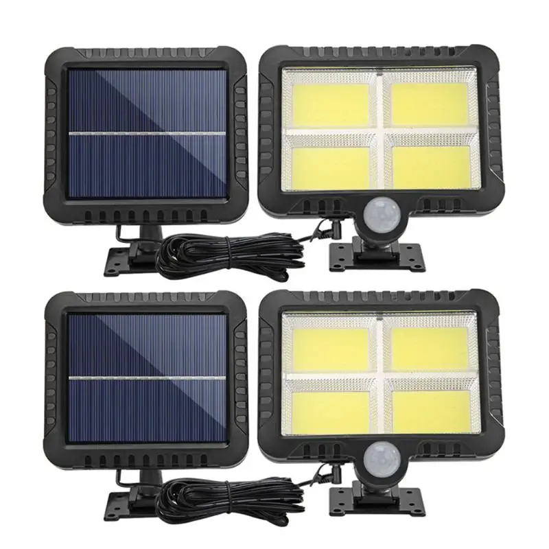 2 шт. COB 128LED солнечный датчик движения настенный светильник водонепроницаемый садовый уличный светильник - Испускаемый цвет: COB 128LED 2Pcs
