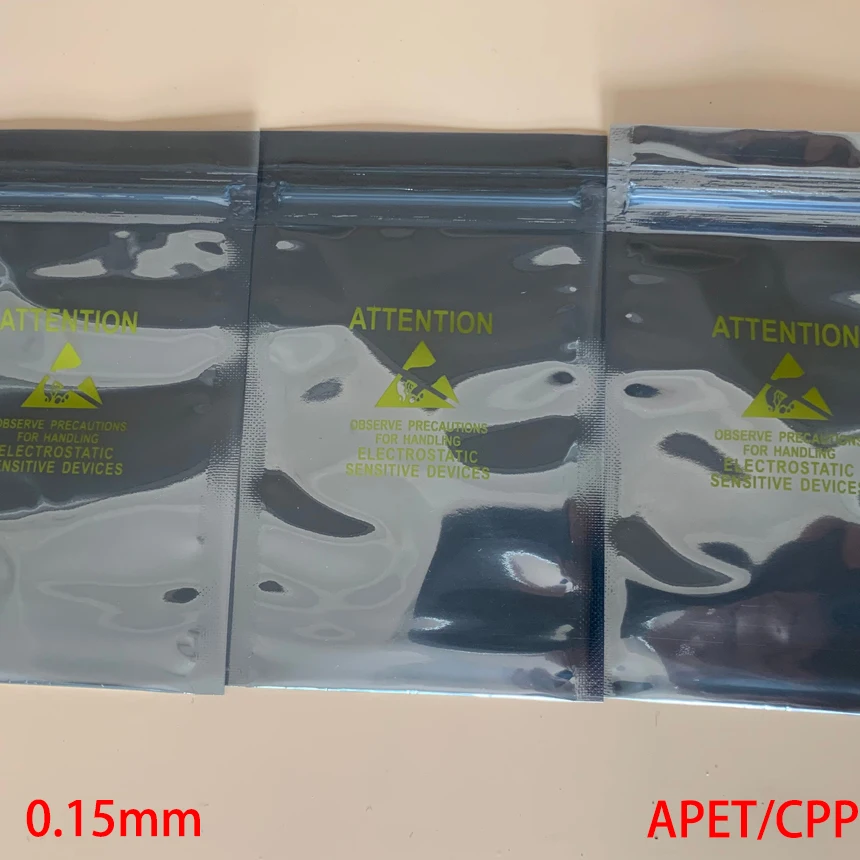 

23*33cm 23x33cm 27*38mm 27x38cm AL APET CPP Self Seal ZipLock Zip Lock ATTENTION Printed ESD Anti Static Pouch Storage Bag