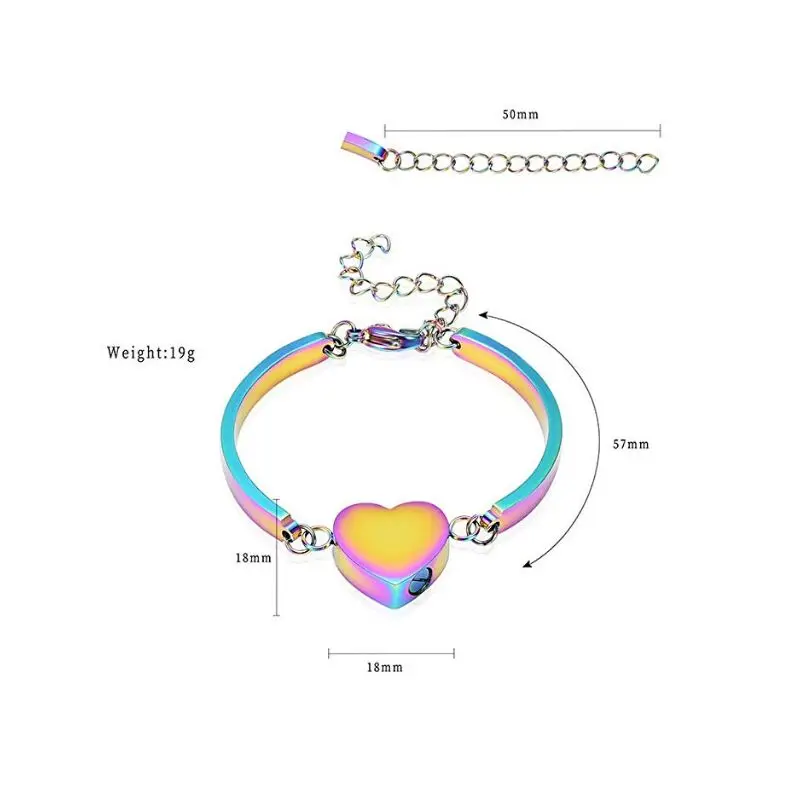 LL013 гравировка-пустой сердечный браслет-кремационная урна для пепла для человека/питомца на память кремационный браслет регулируемый памятный ювелирный