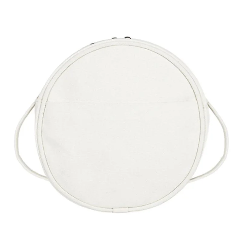 

LJL-Korean Version Of the Small Round Bag Canvas Simple Japanese Solid Color Girl Messenger Bag Casual Phone Bag
