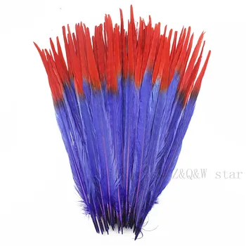 

Natural 40-45CM (16-18 inches) pheasant tail dyed burgundy plus red color 50-200PCS clothing DIY craft jewelry feather