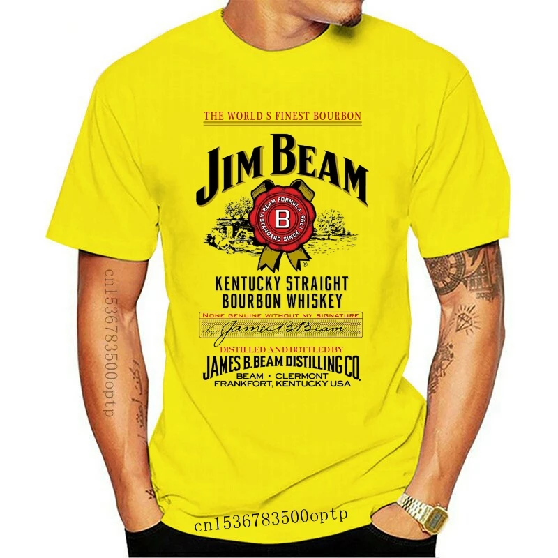 New Mans Unique Cotton Maniche Corte O-Collo T Shirt Mad Engine Big Logo Jim Beam T-Shirt Bianca Cinque Colori