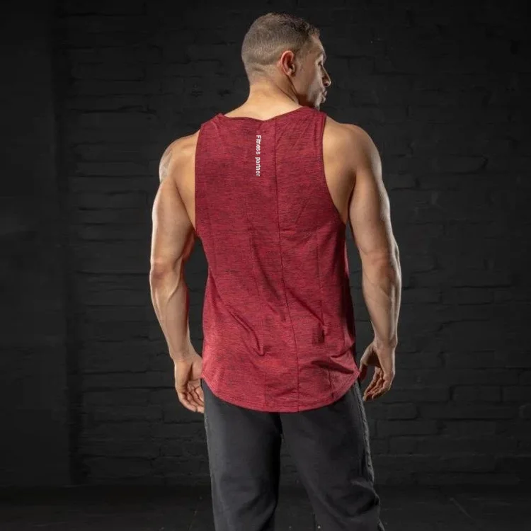 2020 Muscle Fitness Sports Vest Men's Running Training Quick-Drying Vest Slim Breathable Sleeveless Shirt Men Workout Tank Top