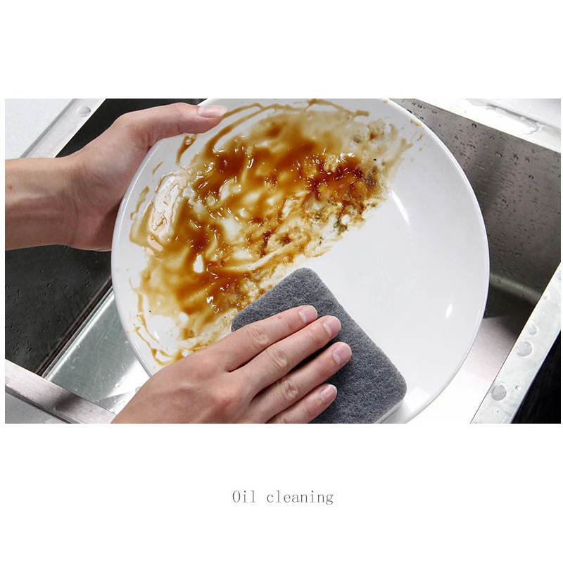 Dishwashing Sponge 5pcs Xiaomi Double side Sponge Thickened Dishwashing Wipe Scouring Pad Cleaning Brush Nano Cotton Pot Brush Kitchen