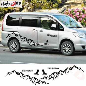 

Mountain Graphics Sticker For-Nissan Serena Car Sport Styling Sticker Auto Body Door Side Stripes Decor Stickers DIY Vinyl Decal