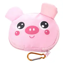 Мультяшное животное Складная хозяйственная сумка многоразовая Эко-Сумка водонепроницаемая хозяйственная сумка(Розовая Свинья) цвет крючка случайный