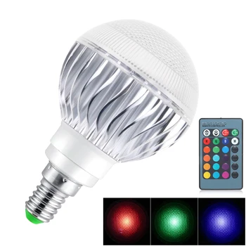 

TSLEEN 16-Colors Changing Light E27 E14 E26 RGB Bulb LED Lamp+IR Remote Controller 5W 10W RGB LED Lamp Dimmable Changing Light