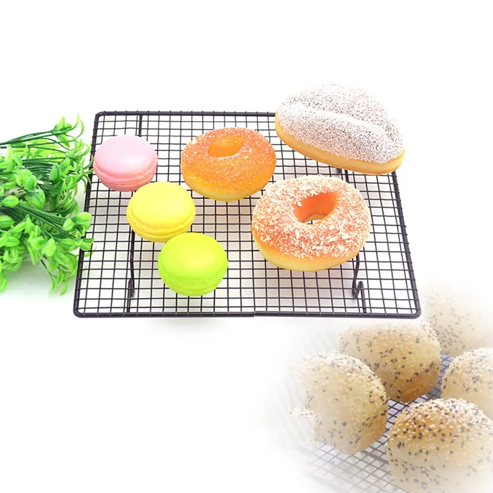 Stainless Steel Wire Grid Cooling Cake Food Rack Oven Safe Kitchen Baking Pizza Bread Barbecue Holder Shelf Hot