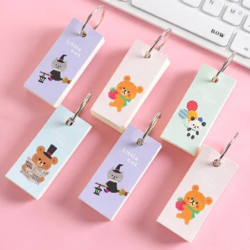 

Cartoon Bear Iron Hoop Notebook Student Portable Word Book Blank Loose-leaf Memo Book Tearable Notepad Stationery Paper Supplies