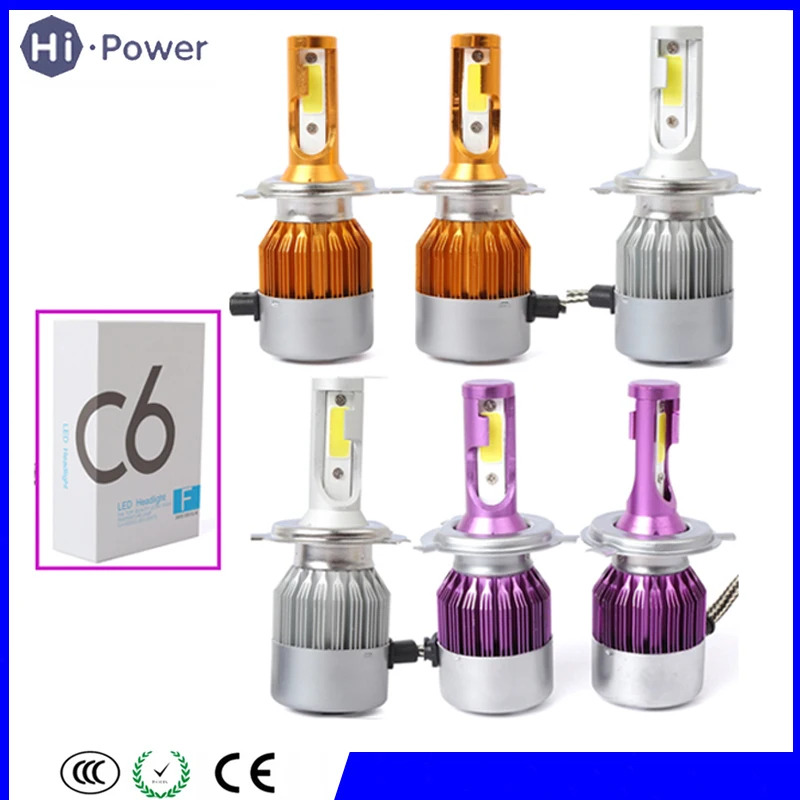 S2 C6 COB H1 H3 H4 H7 H11 9005 9006 9004 9007 72W 6500K Автомобильная фара светильник ная Универсальная