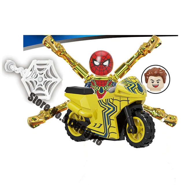 Superhero Spiderman Suit Building Blocks Bricks Mysterio Peter Parker Miles Morales Action Figures Kids Toys Christmas Gifts I-KF1521