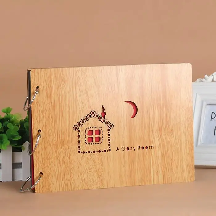 Деревянный альбом скрапбук бумага DIY Фотоальбом как показано на картинке подарок