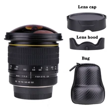 8mm f/3.0 lente da câmera circular asférica ultra larga fisheye lente para canon dslr 550d 650d 750d 77d 80d 1100d câmeras
