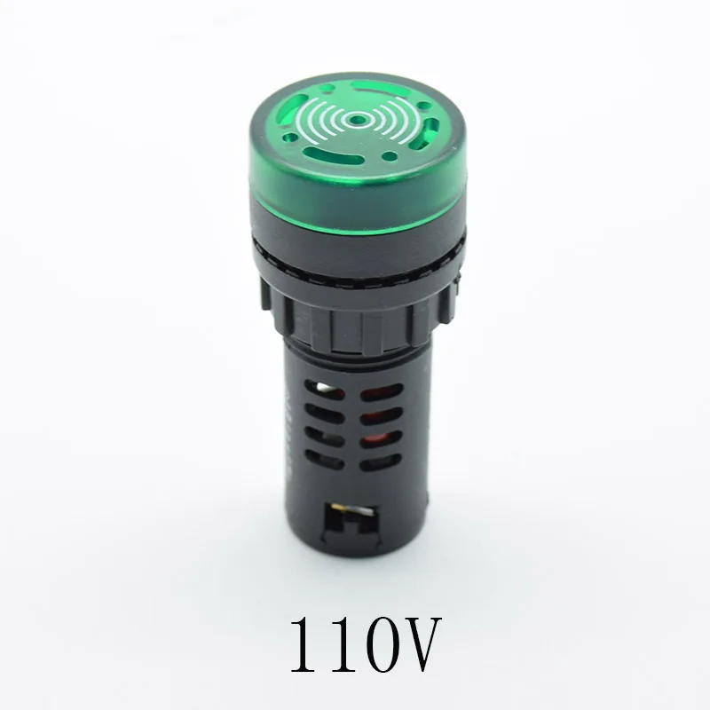 1 шт. Панель крепление 22 мм светодиодный индикатор зуммера 12V 24V 110V 220V светильник led зуммер, красные, зеленые, желтая лампа - Цвет: 22MM
