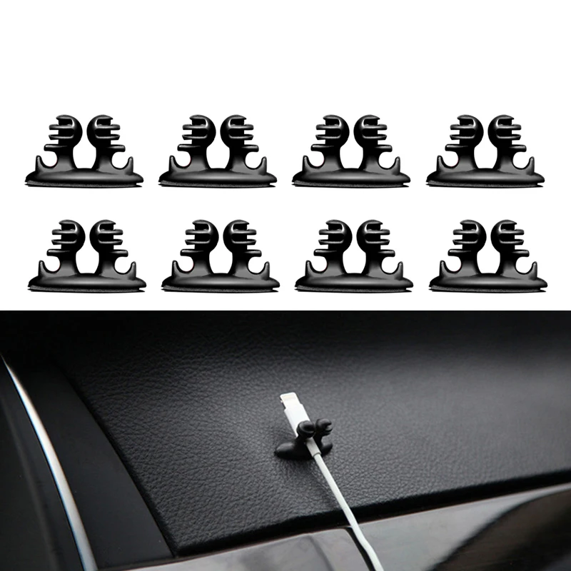 

8Pcs Multifunction Fixed Clamp Cable Car Wire Clip Fastener Clip Holder Charger Line USB Cable Clip In Auto Accessories