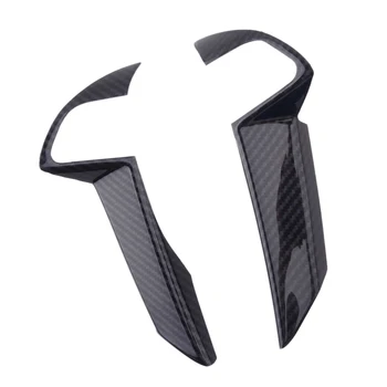 

2pcs Carbon Fiber Black Grain Steering Wheel Button Frame Cover Trim fit for Honda Accord Crosstour GL 2008 200 92010 2011-2013
