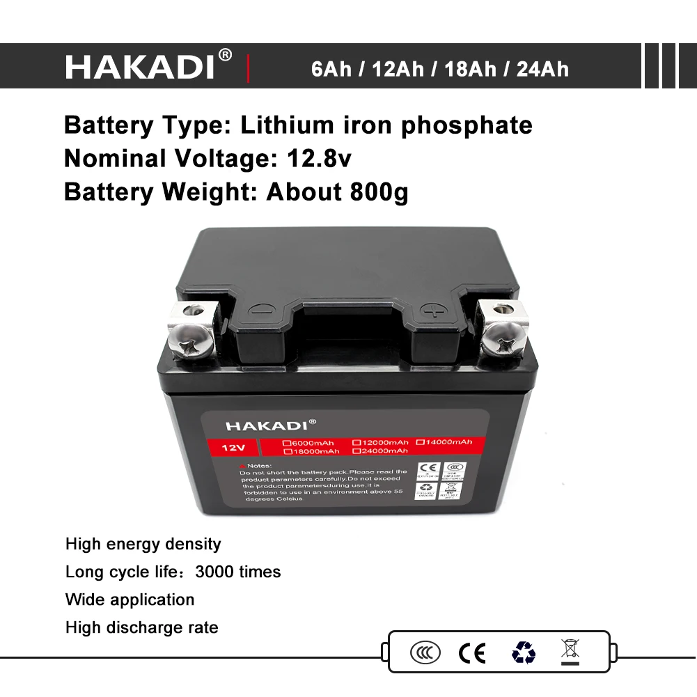 Bateria com 4s Bms para o Carro Hakadi 24ah Lifepo4 Lítio Ferro Fosfato 40a Equilíbrio Brinquedos Pulverizadores Elétricos 12v 6ah 12ah 18ah - Image 2