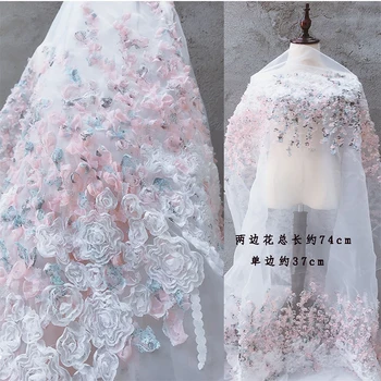 

stereoscopic pattern texture organza perspective white gauze cloth embroidery wedding dress wedding background material