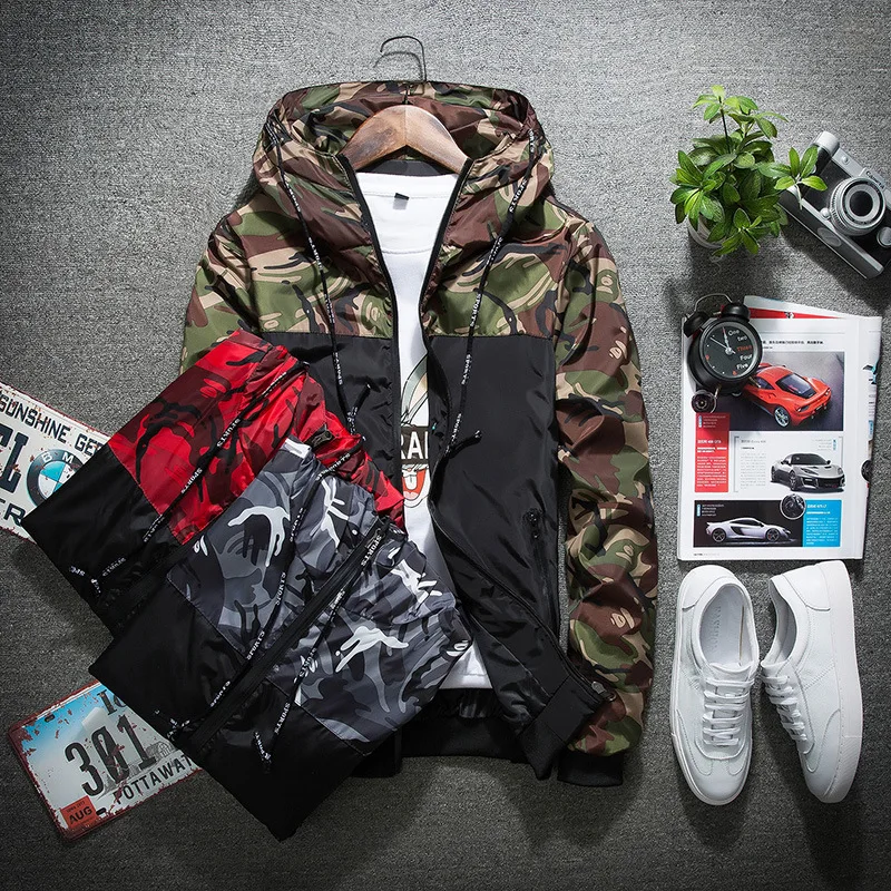 

MEN'S Coat Spring And Autumn 2018 New Style Men'S Wear Casual Thin Camouflage Jacket Korean-style Slim Fit Coat Gown Fashion