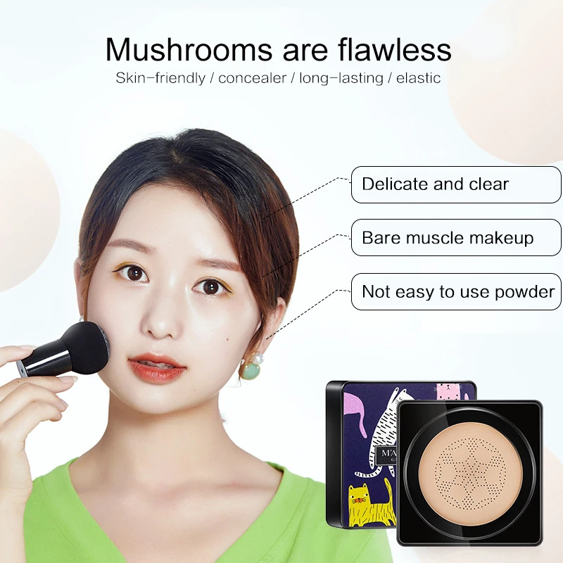 24 Hours Moisturizing Breathable Air Cushion BB CC Cream Whitening Oil Control Concealer Holding Makeup with Mushroom Puff TSLM1