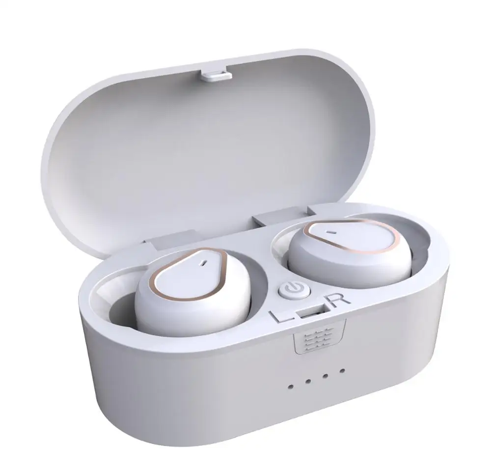 White TWS Series-207 беспроводные Bluetooth наушники Airdots V5.0 Handfree с микрофоном шумоподавление наушники для IOS или Android - Цвет: White