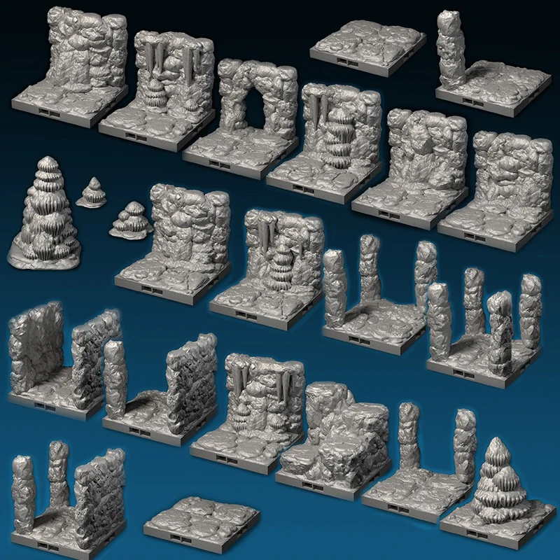 dragons-TRPG-lock-dungeons-cavern-starter-expansion-set-miniature-game-Cave-wall-ground-hole-corridor-crossroad