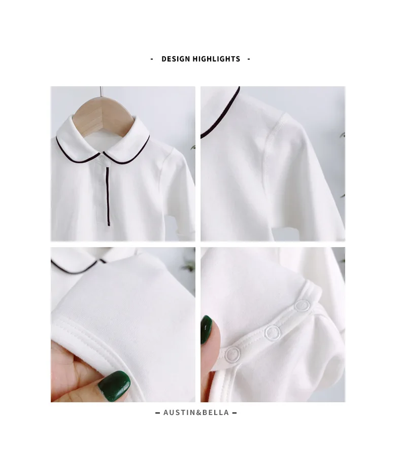 Bodysuit for Newborns Baby Clothes Baby Girl Clothes Newborn Clothes Long Sleeve White Baby Ropmer One-piece Baby Boy Clothes