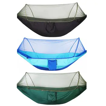 

Outdoor Garden Parachute Cloth Anti-mosquito Hammock Automatically Open Hanging Bed Hunting Sleeping Swing 1-2 Person