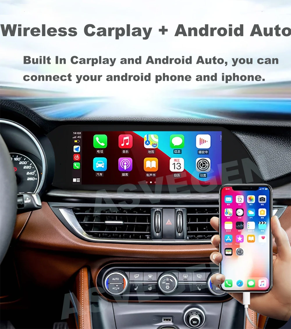 10.25 Inch Android 10 For Alfa Romeo Stelvio Giulia Ram 4G+ 64G With GPS Navigation Car Multimedia Video Stereo Player