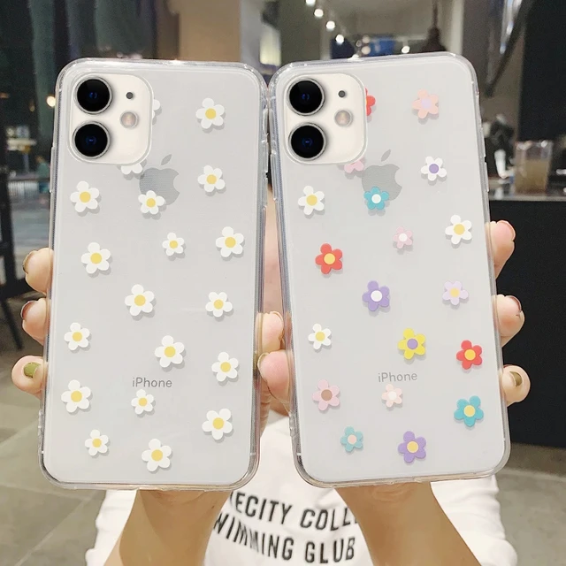 Iphone 13 Pro Clear Flowers Cases  Case Iphone 11 Flowers Aesthetic -  Flower Phone - Aliexpress